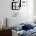 King/California King White Velvet Headboard B3440