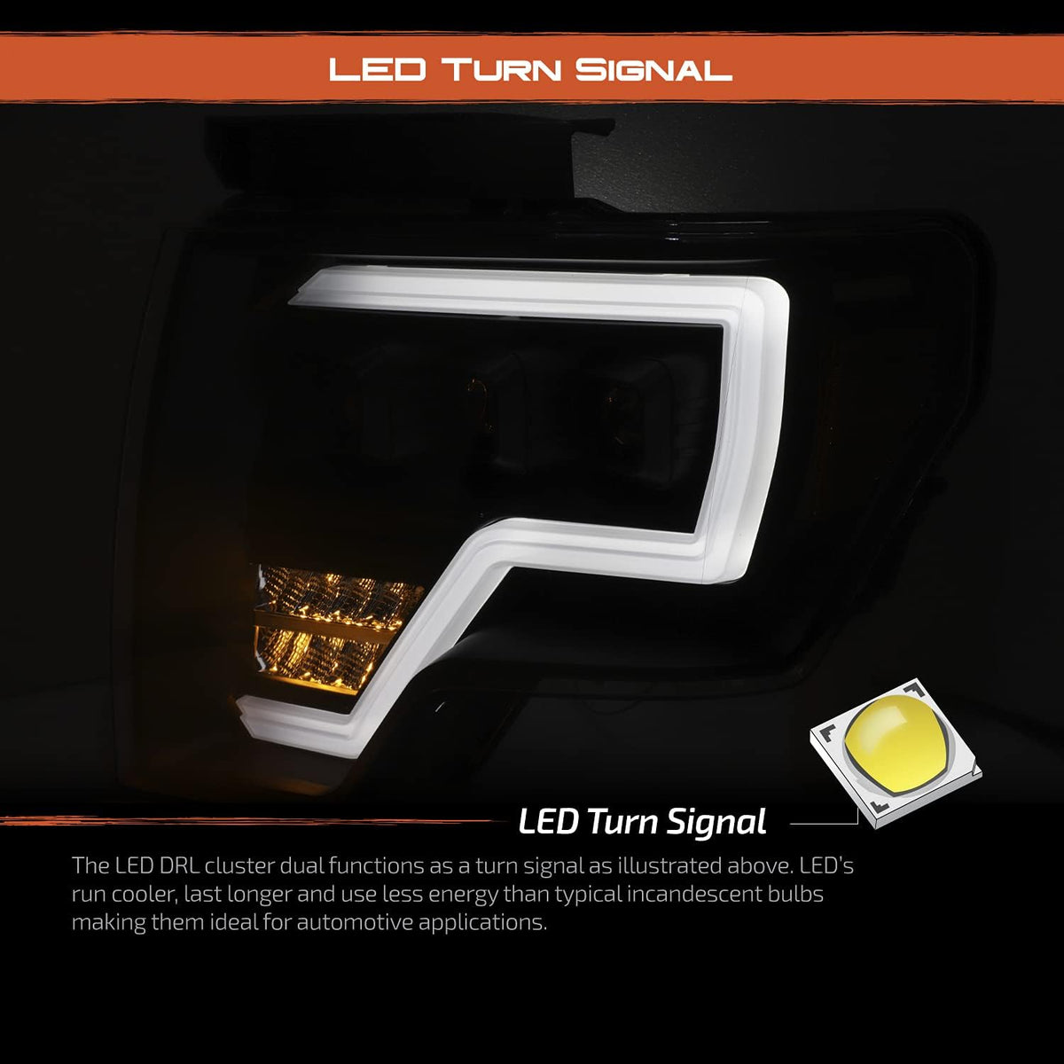 Black Projector Beam Headlights Pair L45641