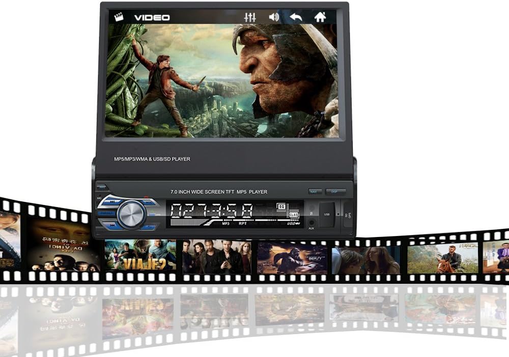 7 Inch Single Din Touchscreen Car Stereo with Wireless Remote Control T889412