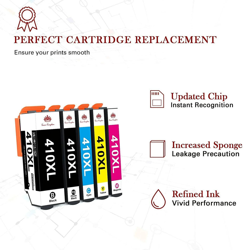 410 Ink Cartridges High Yield 5-Pack for Epson Printer W426200