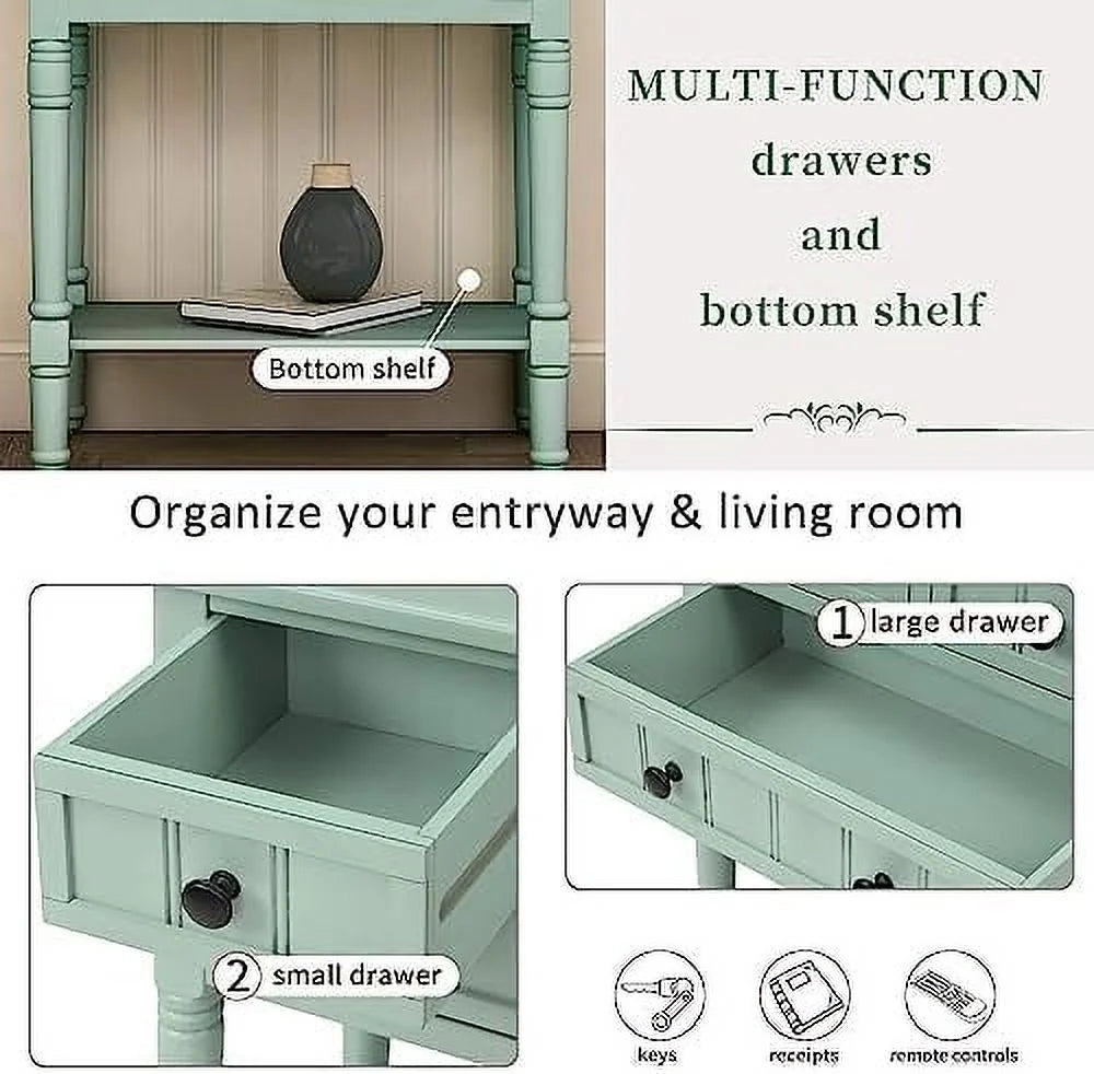 Narrow Console Table with Drawers and Bottom I999