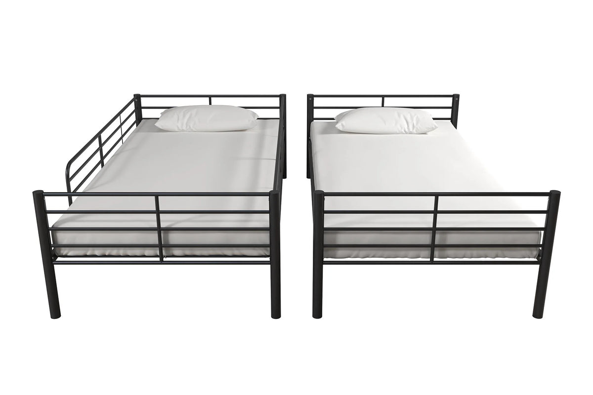 Black Twin over Twin Metal Bunk Bed V734705