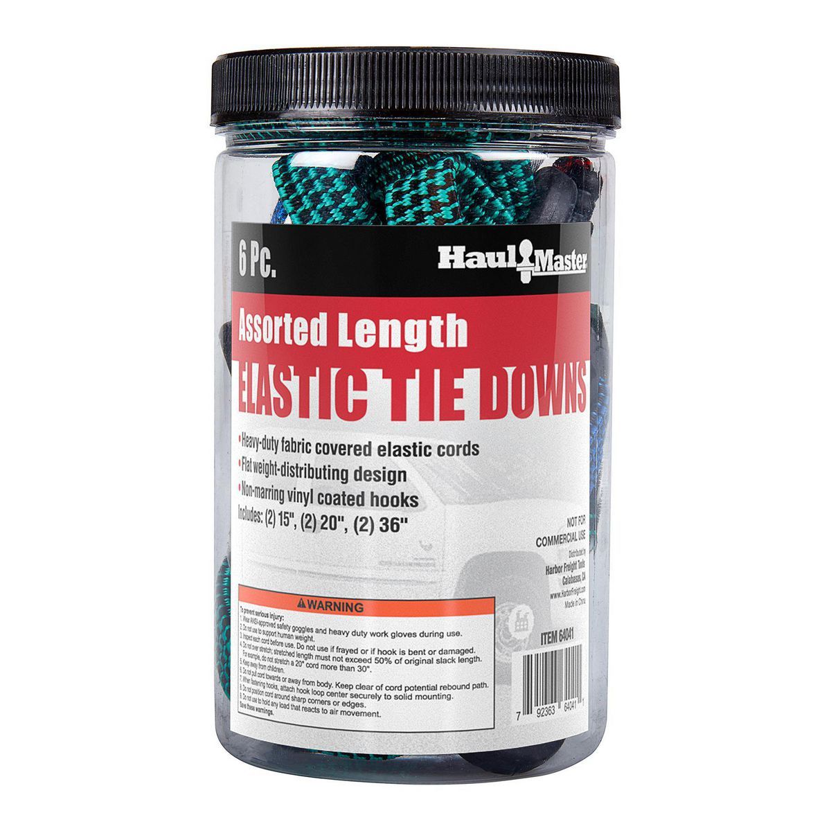 Elastic Tie Downs, 6-Piece V9778