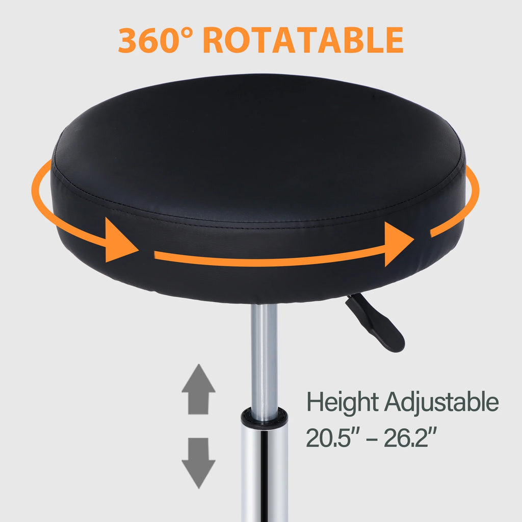 Adjustable Hydraulic Rolling Swivel Stool Black Q132932