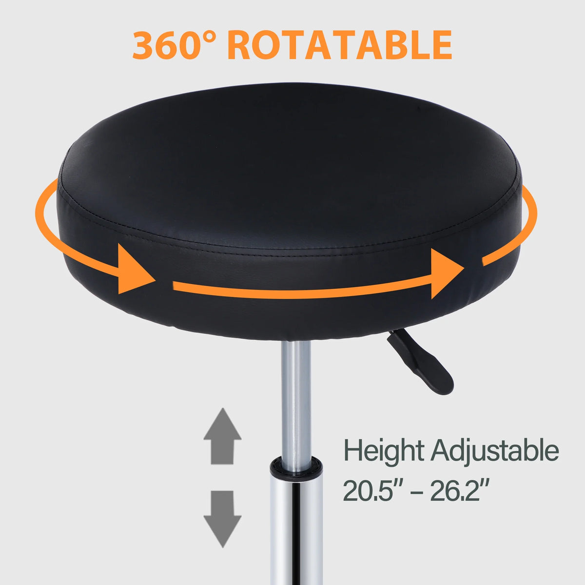 Adjustable Hydraulic Rolling Swivel Stool Black Q132932