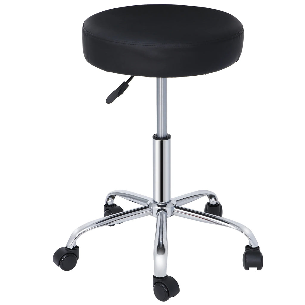 Adjustable Hydraulic Rolling Swivel Stool Black Q132932