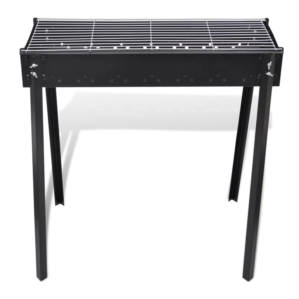 Charcoal BBQ Stand Steel Barbecue Grill Black I79552