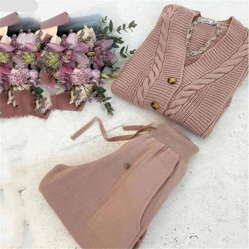 Chunky Knit Sweater and Pants Set F90803