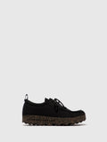 Black Recycled Linen Lace-Up Trainers Y83492