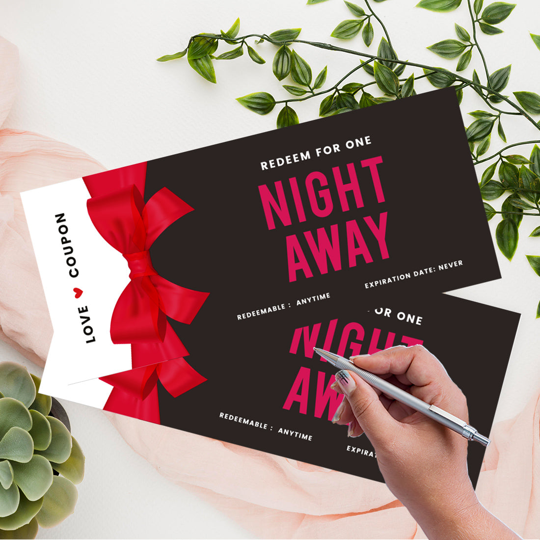 16-Pk Red Bow Coupons W1959