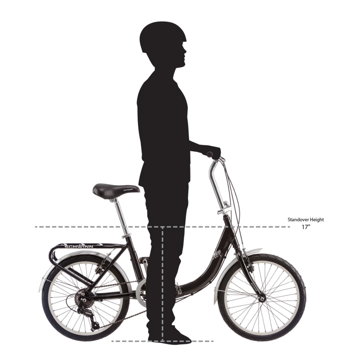 Folding Commuter Bike, 20-inch wheels, Black Z724572