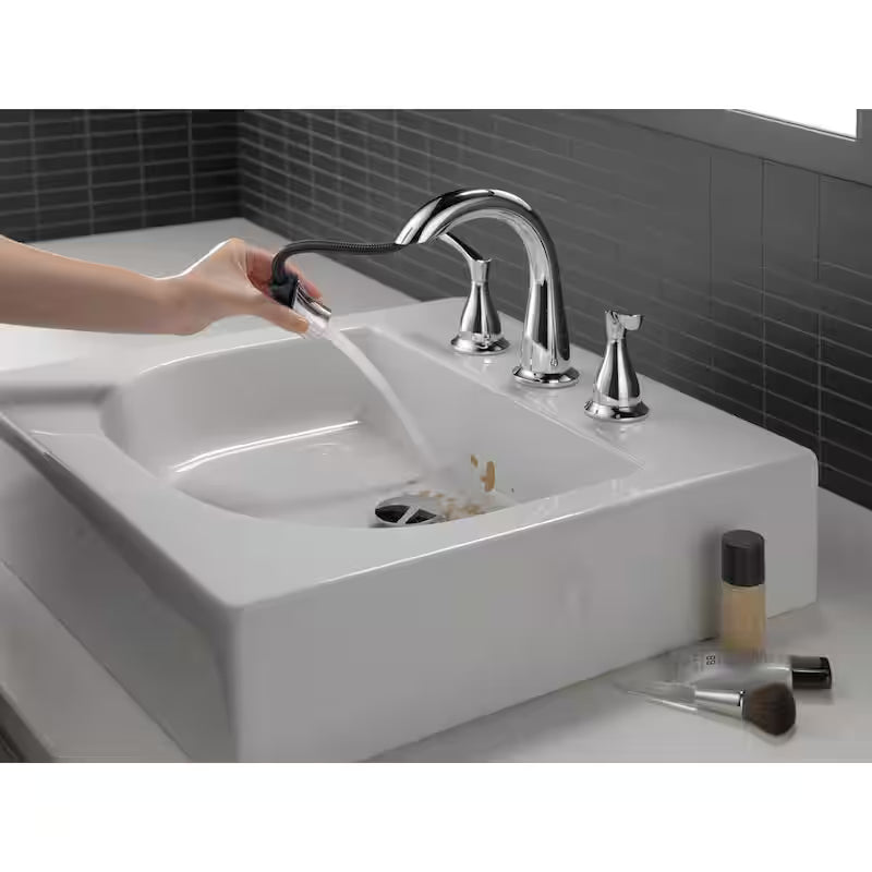 8 in. Widespread 2-Handle Bathroom Faucet with Pull-Down Spout in Chrome G536