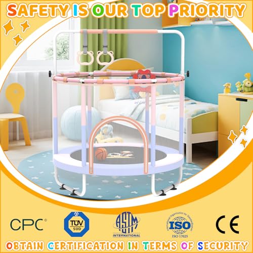 60" Toddler Trampoline with Safety Enclosure Net N2263