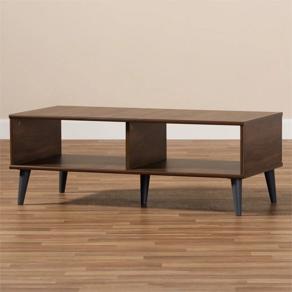 Wood Coffee Table in Brown and Dark Grey J69808