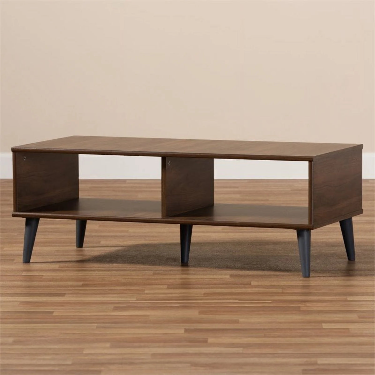 Wood Coffee Table in Brown and Dark Grey J69808