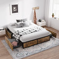 Queen Platform Bed Frame with Storage Drawers C27666