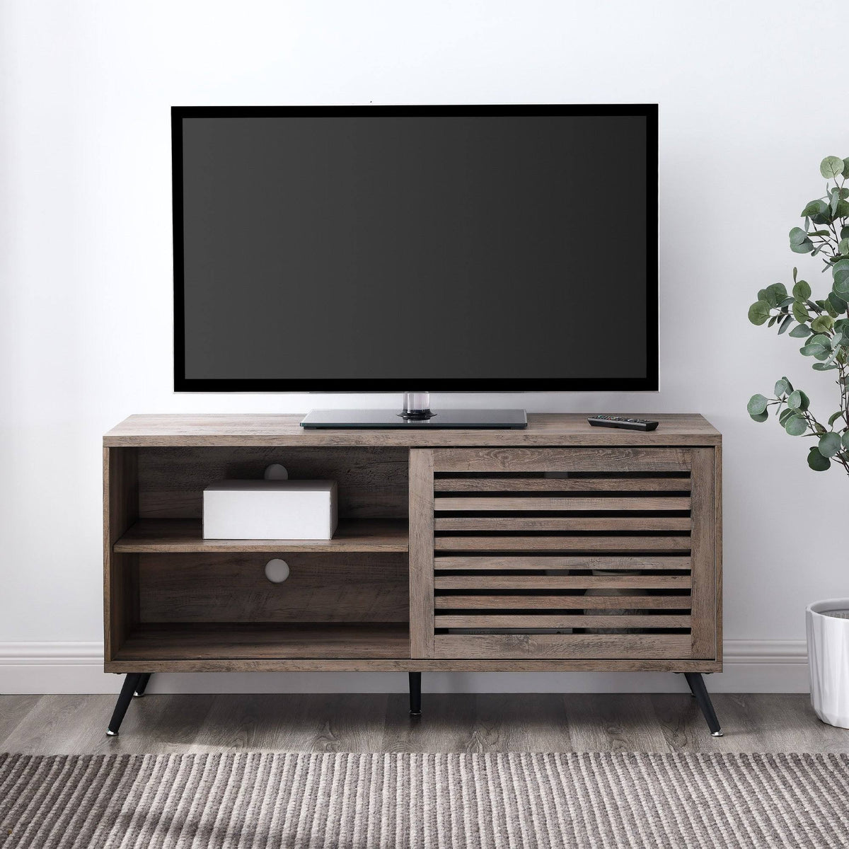 Sliding Door TV Console - Grey Wash B210