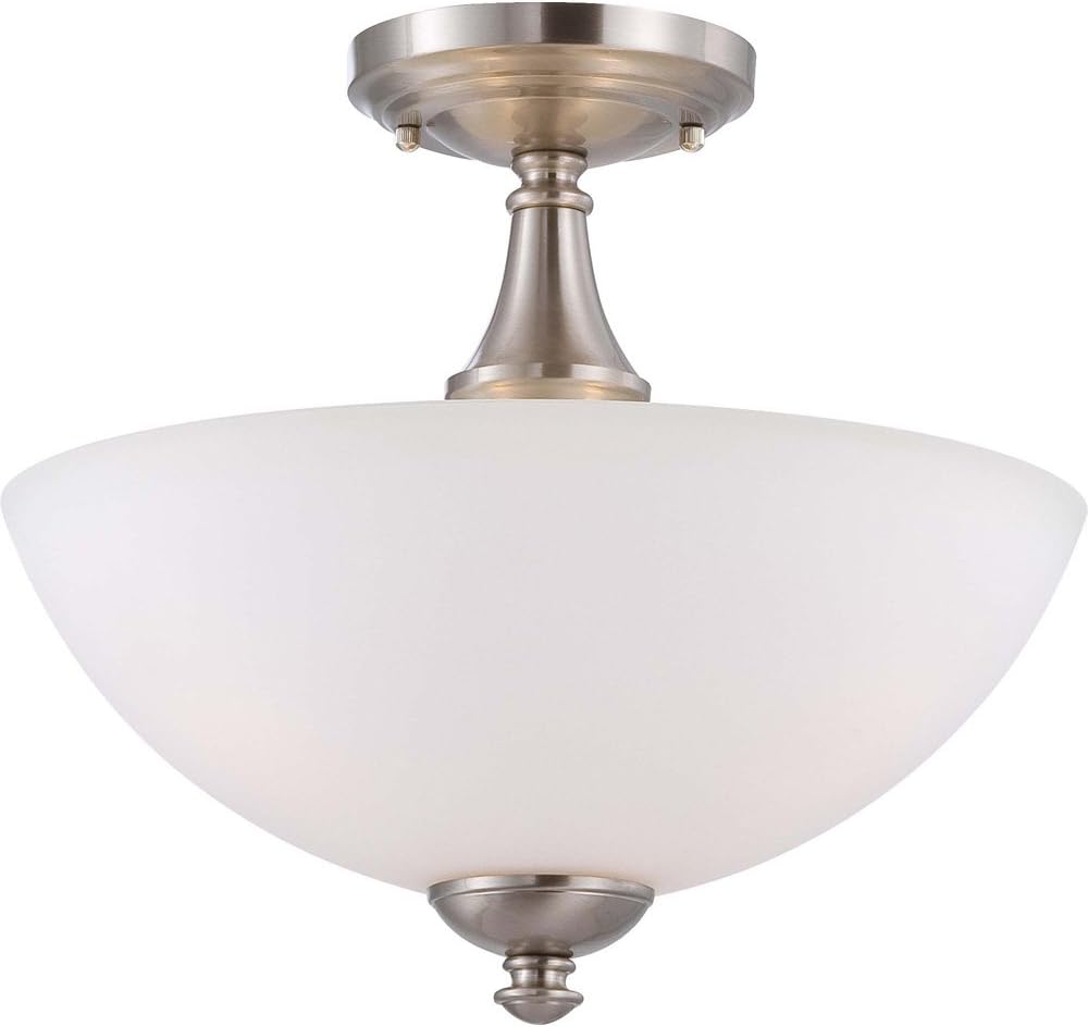 Three Light Vanity Frosted Glass Brushed Nickel Fixture D4226