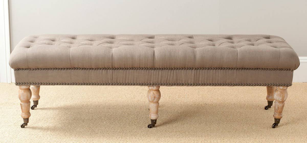 Tufted Bench, Taupe Q880
