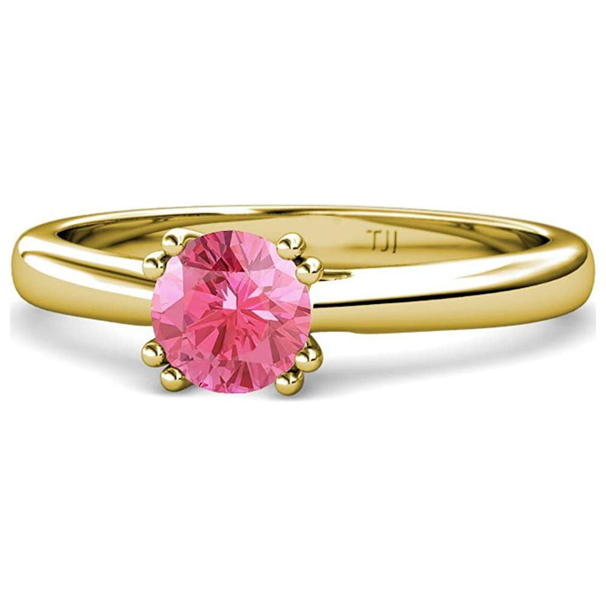 Pink Tourmaline 8 Prong Solitaire Engagement Ring 0.95 ct 14K Yellow Gold Y7143