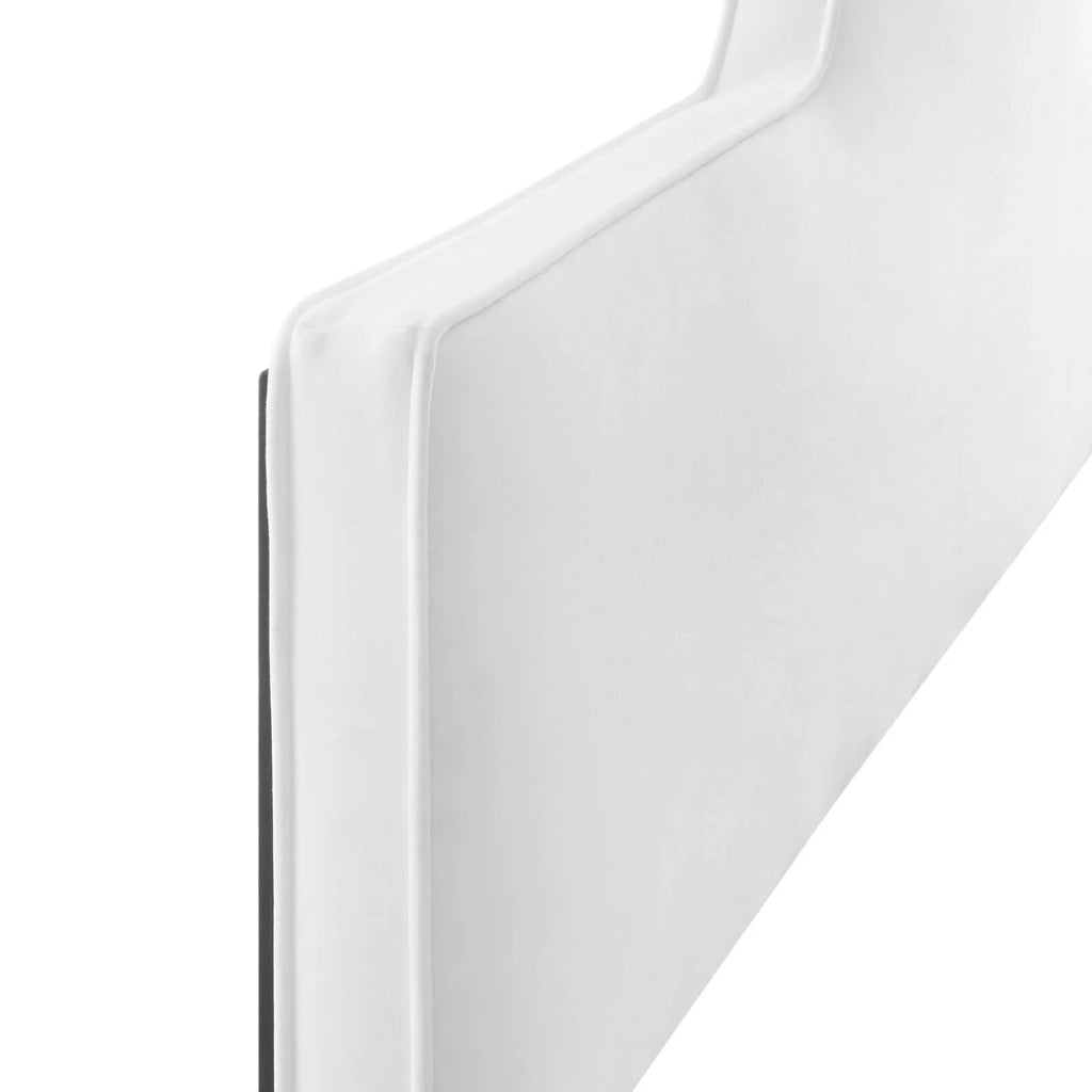 King/California King White Velvet Headboard B3440