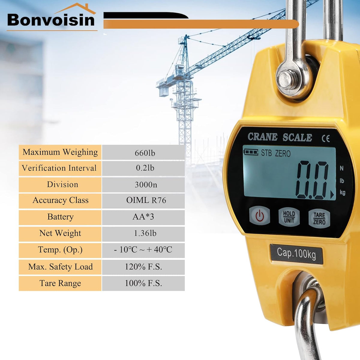 Mini Digital Crane Scale 300kg/660lb Pack of 2 X71919