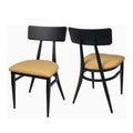 Mid-Century Dining Chairs Set of 2 PU Leather Cushion Iron Frame H793850
