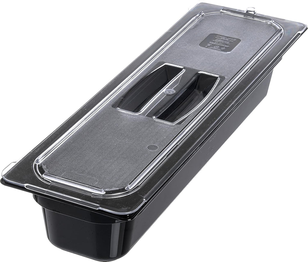 Polycarbonate Half-Size Long Food Pan, 5.1 qt, Black (Case of 6) N485