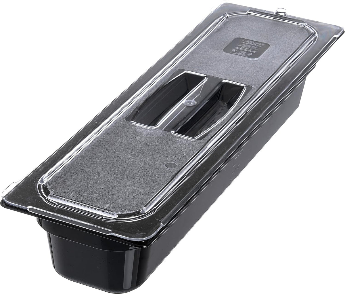 Polycarbonate Half-Size Long Food Pan, 5.1 qt, Black (Case of 6) N485