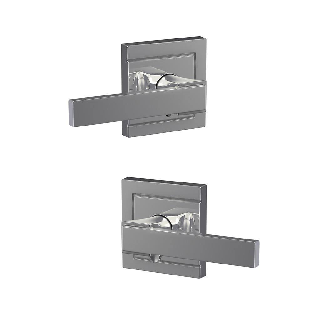 Bright Chrome Passage Door Lever Set T276