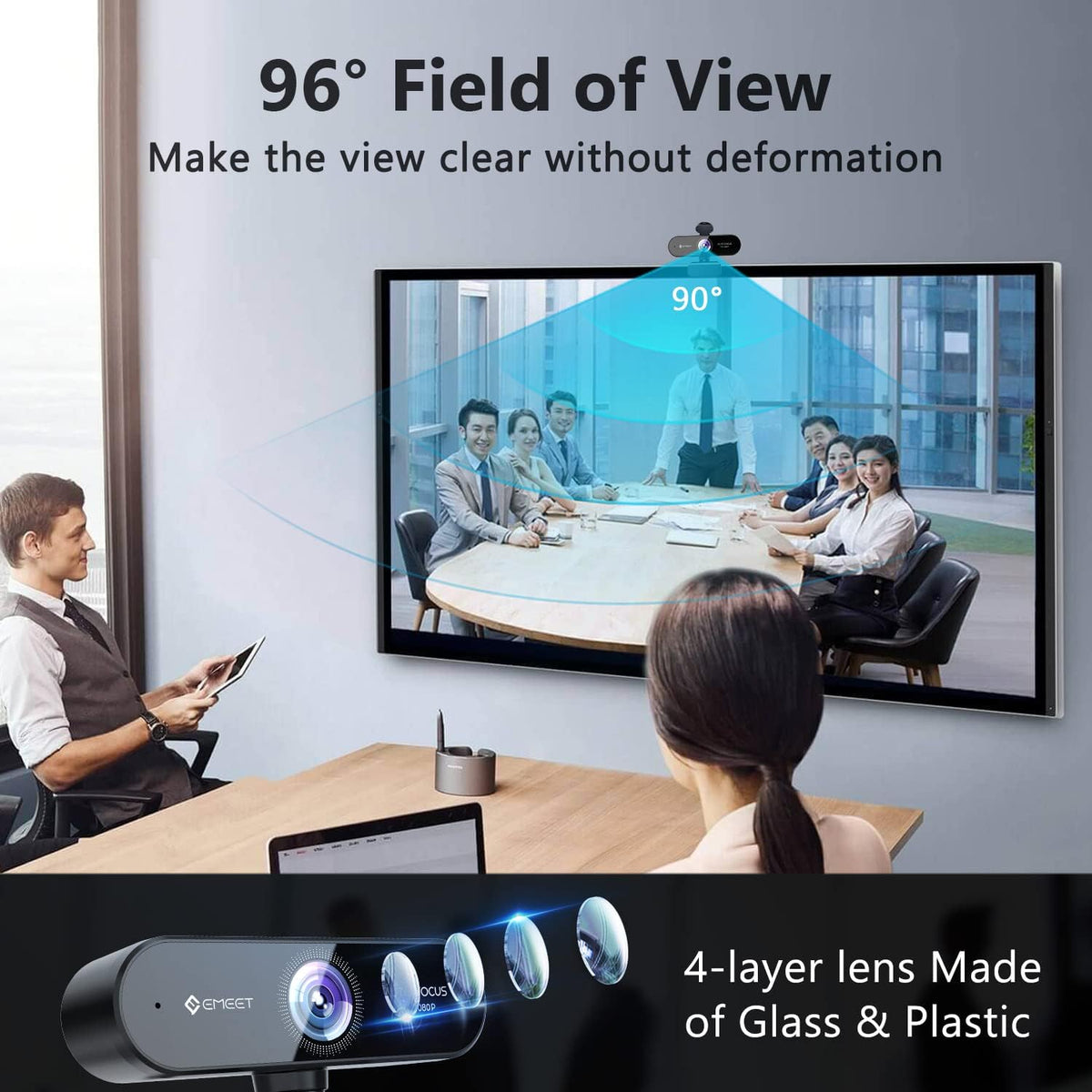 1080P Webcam with Microphone and Privacy Cover, Pack of 2 R729561