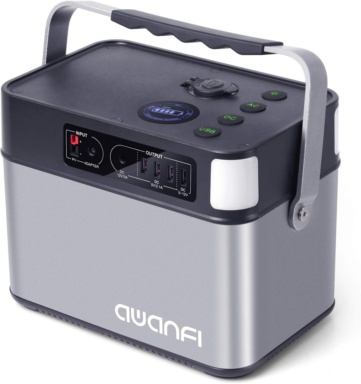 Portable Power Station 500W, 505Wh/140400mAh Pure Sine Wave Solar Generator with 2 AC Outlets, 12V DC, 3 USB, Emergency Light, Lithium Battery V239669