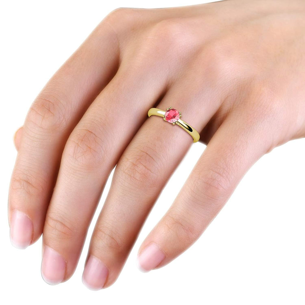 Pink Tourmaline 8 Prong Solitaire Engagement Ring 0.95 ct 14K Yellow Gold Y7143