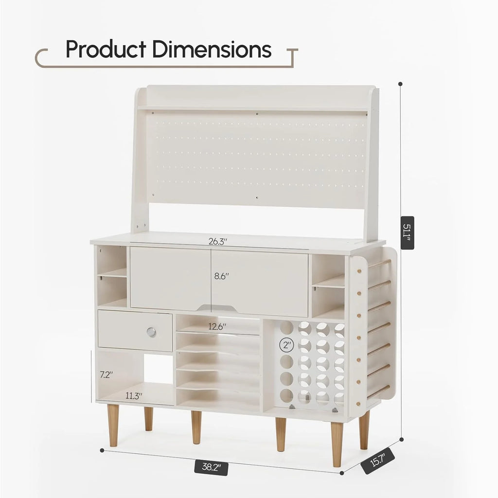 Craft Cabinet Table Organizer with Charging Station Y737245