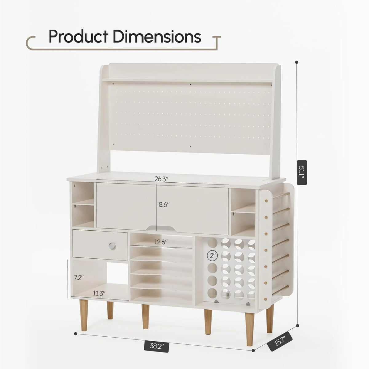 Craft Cabinet Table Organizer with Charging Station Y737245