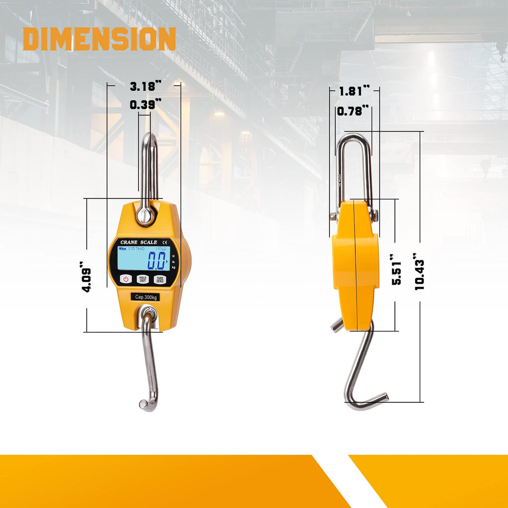 Mini Digital Crane Scale 300kg/660lb Pack of 2 X71919