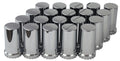33mm Chrome ABS Plastic Cylindrical Screw on Lug Nut Covers Caps with Flange for Semi Truck (20) J327441