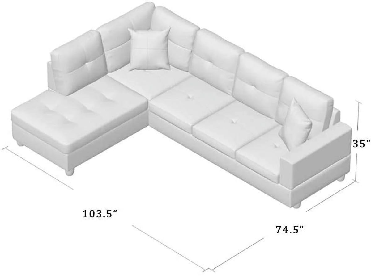 Leather L Shape Sectional Sofa Set T5165