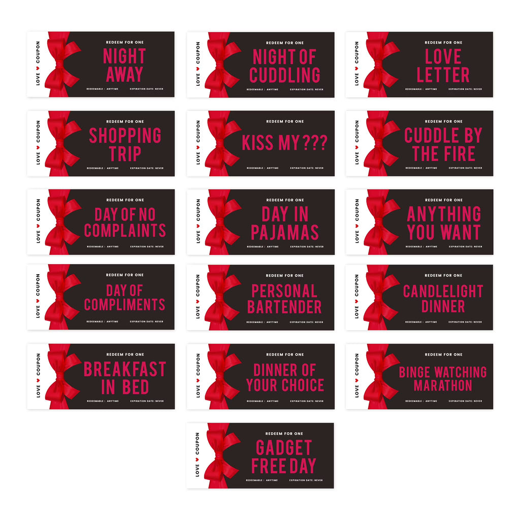 16-Pk Red Bow Coupons W1959