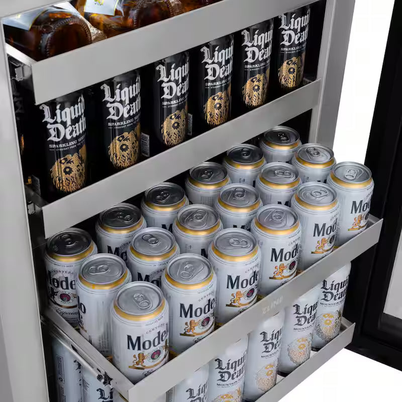 24 in. Single Zone Beverage Fridge with Stainless Door X943009