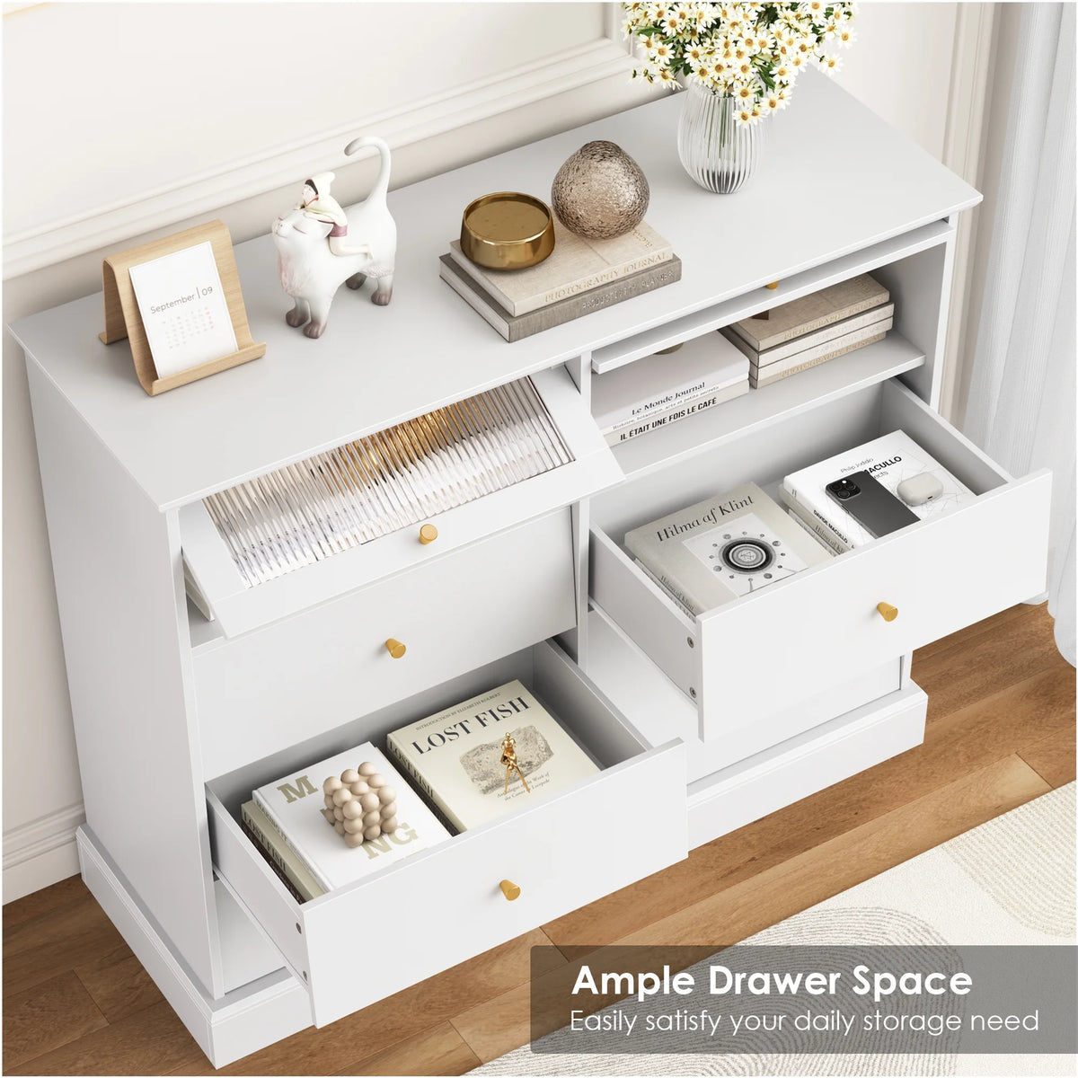 Black 8 Drawer Wood Dresser Y41243
