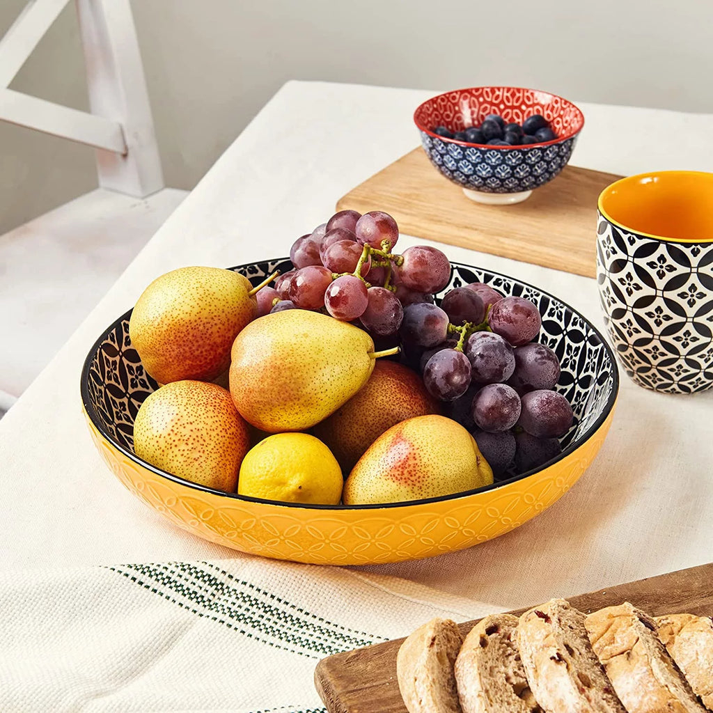 11.5" 2.9 Qt Ceramic Serving Bowls Set of 2 A47557