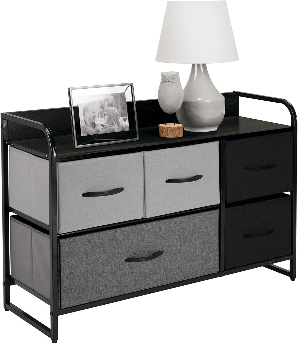 5 Removable Fabric Drawers Coffee Espresso Brown Storage Dresser E561