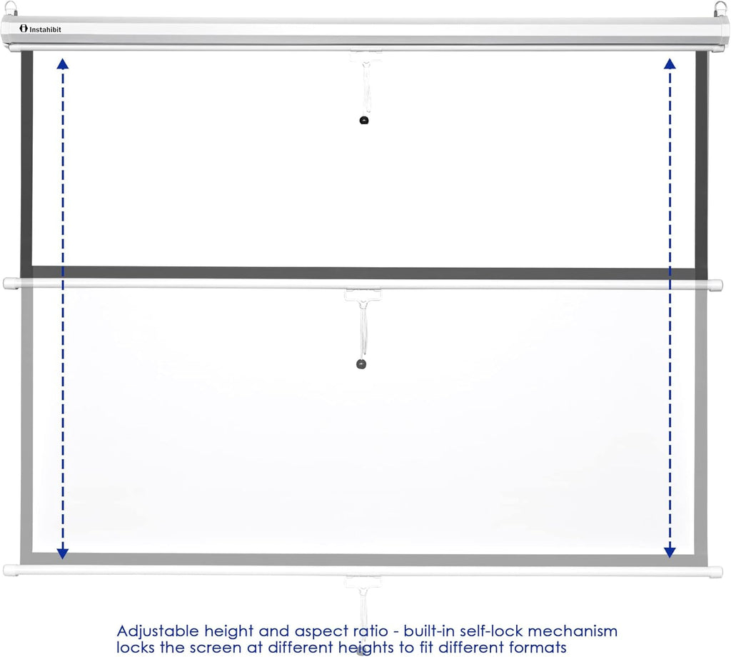 72" Diagonal 4:3 Manual Pull Down Projection Screen Matte White M66410