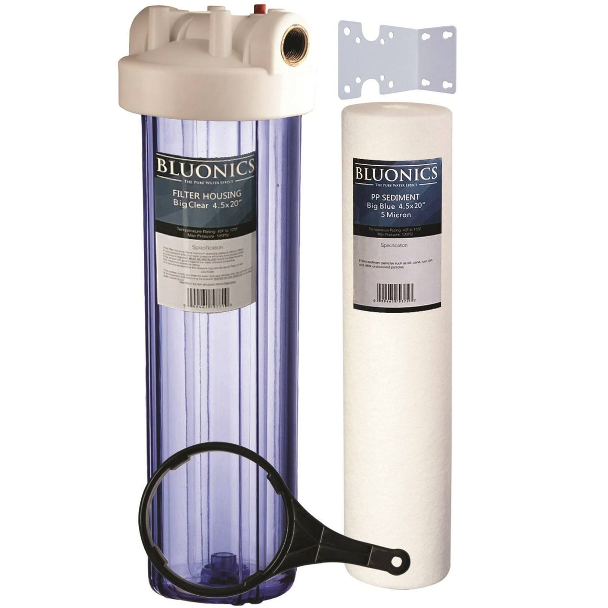 20 Big Blue Whole House Water Filter with Clear Transparent Housing Y67628