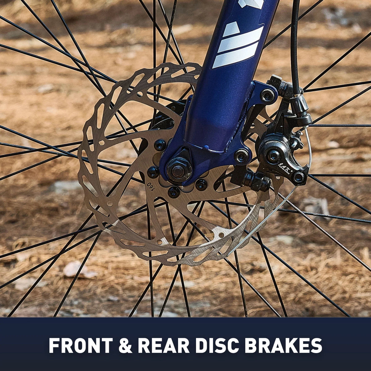 26 Fat Tire Full Suspension Mountain Bike with 21 Speeds Disc Brakes Blue J1055