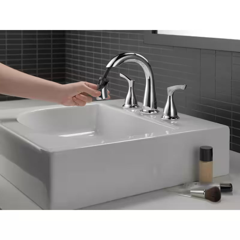 8 in. Widespread 2-Handle Bathroom Faucet with Pull-Down Spout in Chrome G536