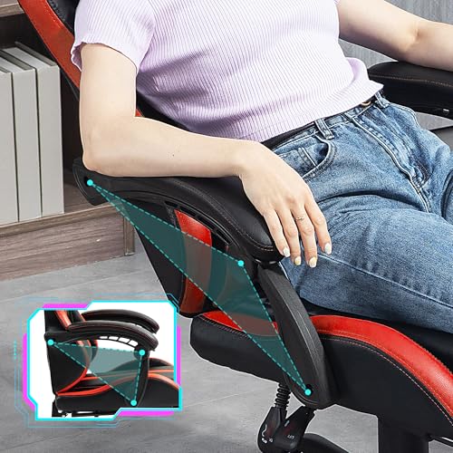 Black Ergonomic High Back Massage Gaming Chair with Footrest N706309