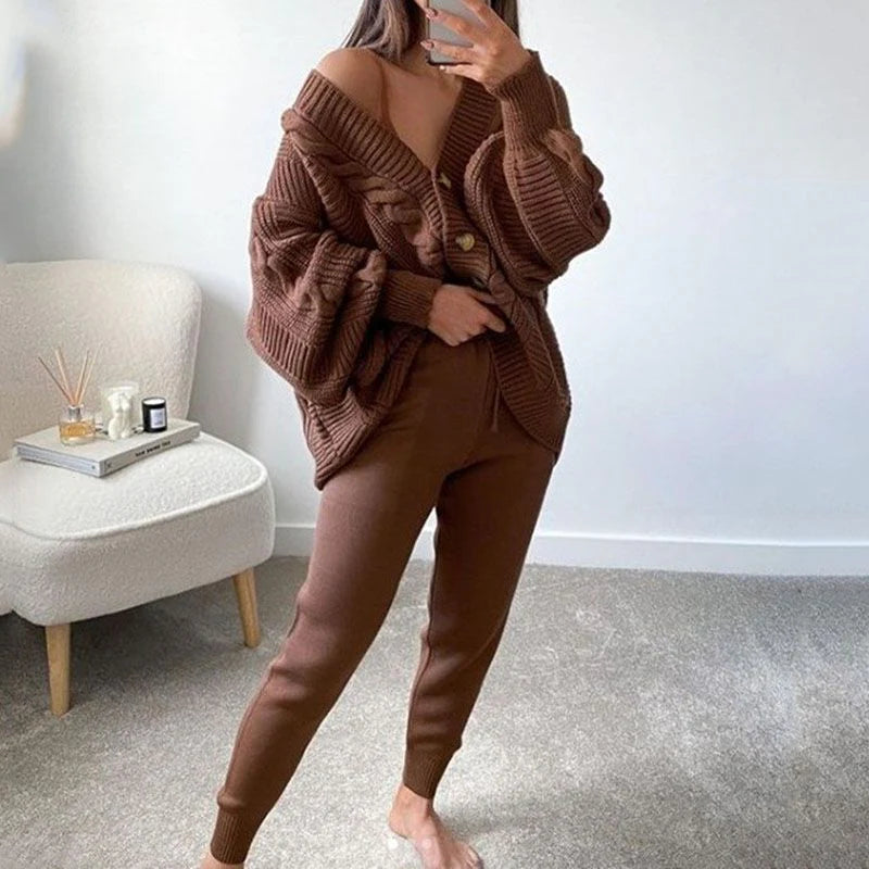 Chunky Knit Sweater and Pants Set F90803
