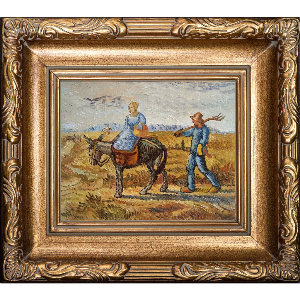 Van Gogh Peasant Couple Going to Work with Florentine Gold Frame P662888